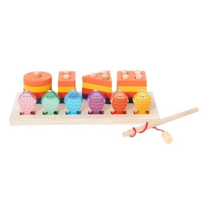 FIRST STEPS 2 IN 1 FISHING STACK AND SORT BOARD - LEARNING TOY 