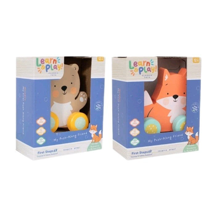 FIRST STEPS MY PUSH ALONG FRIEND WOODEN ΤΟΥ - Animal Toy - FOX - BEAR