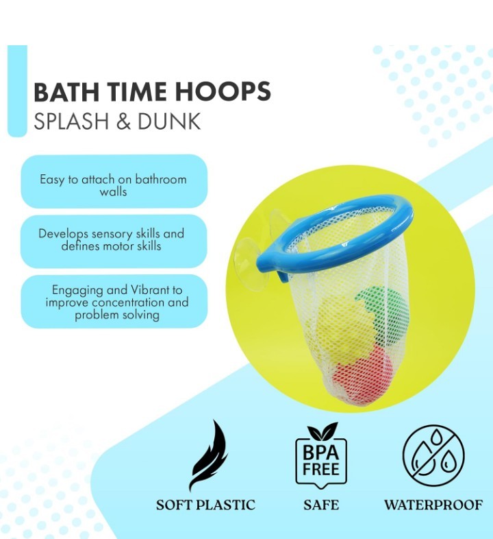 First Steps Bath Basketball Hoop with 3 Sensor Balls –  Bath Toy - Water Play
