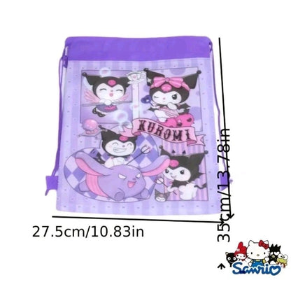 NEW KUROMI DRAWSTRING BAG GYM / SCHOOL / PE / TRAINER SHOE ~ PURPLE DRAW STRING