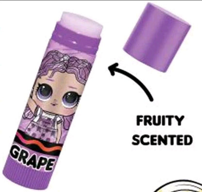 LOL Surprise Lip Balm Set 7 x Fruity Scent Flavoured Girls Kids Crayola Makeup