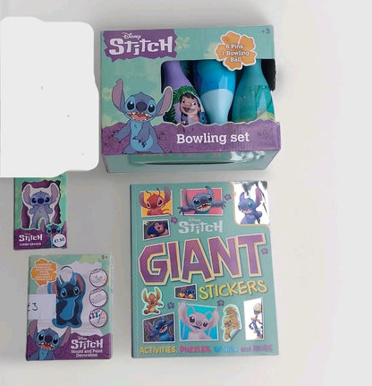 Disney Lilo & Stitch Bundle - Bowling, Eraser, Sticker Book + More