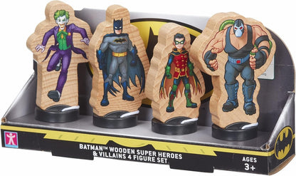  Batman Wooden Superheroes & Villains 4 Figure Set 1 SUPPLIED 