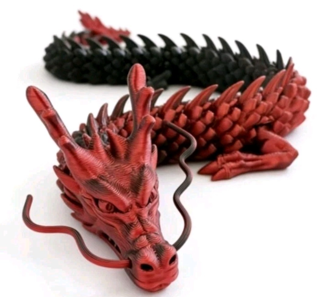 3D Printed Chinese Dragon's Model Ornaments – Fully Articulated