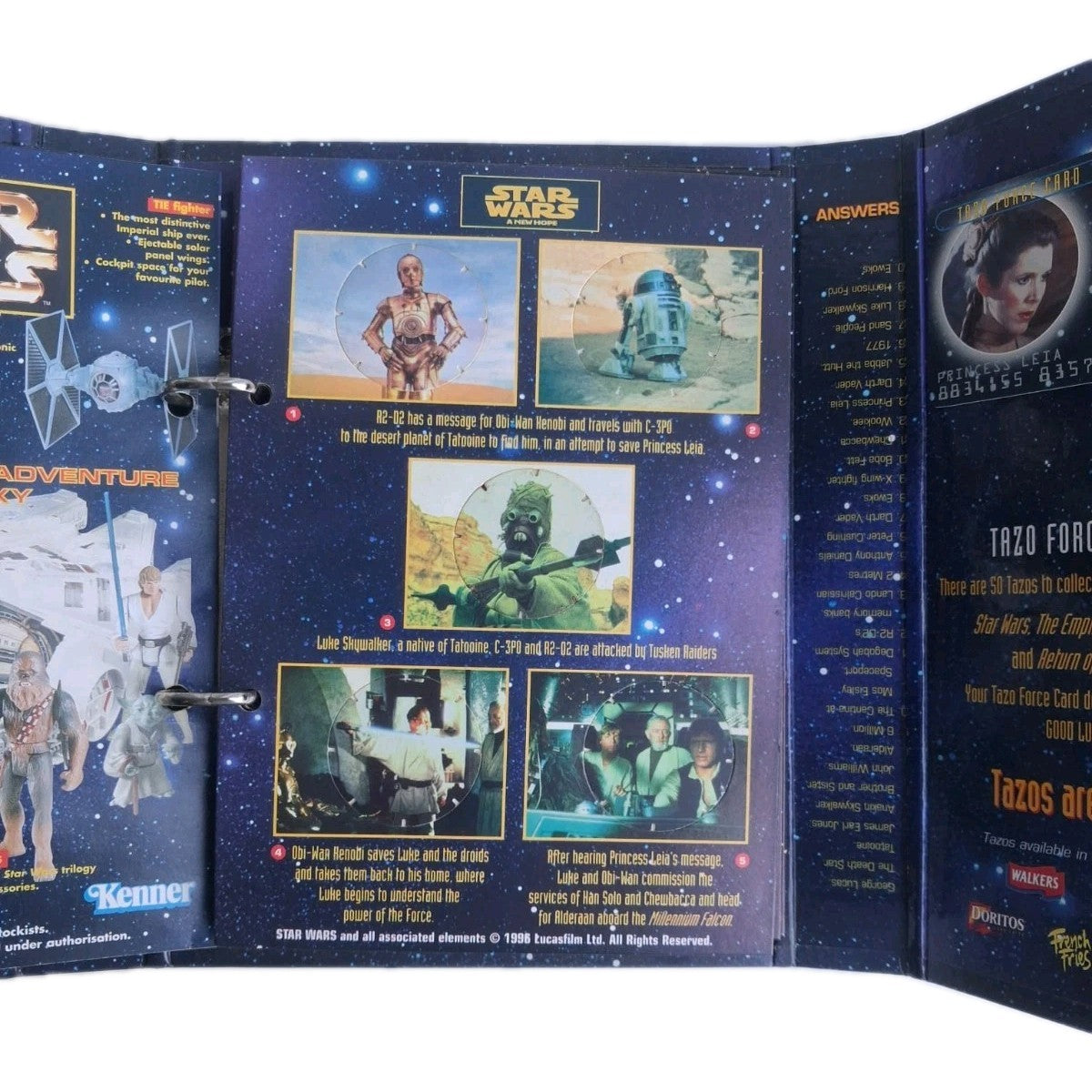 1996 Star Wars Trilogy Tazo Collectors Force Pack Walkers Complete Set Leia Card
