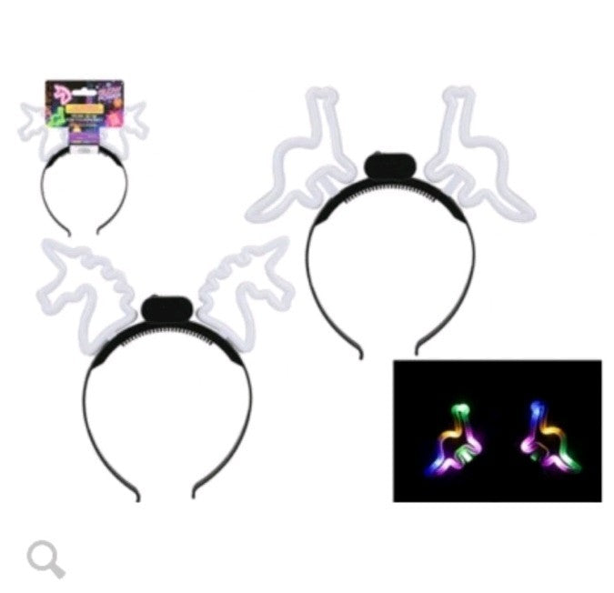 Glow Power: Dinosaur & Unicorn Light Up Headbands - Party Accessories - Dress Up