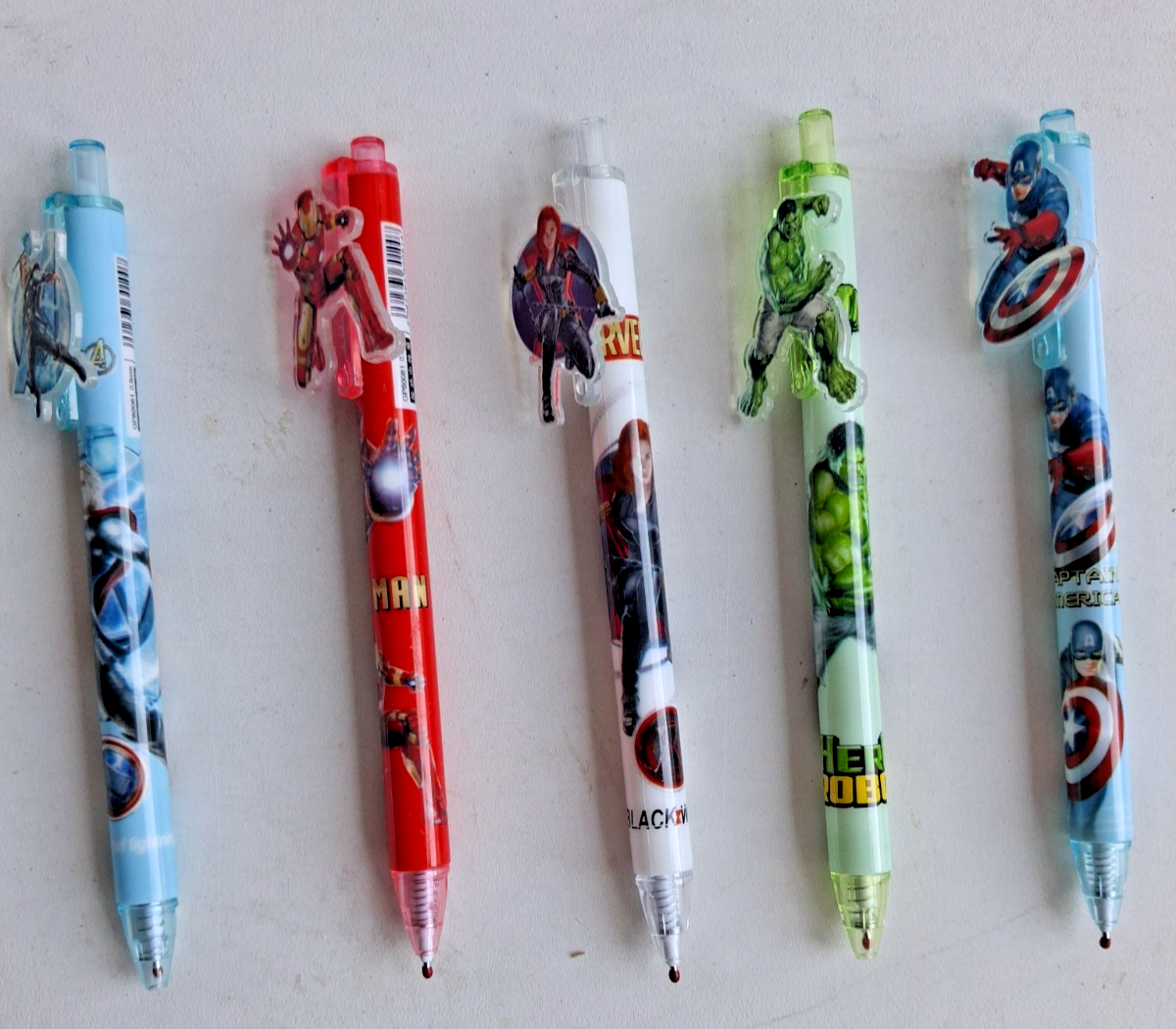 Marvel Avengers Character Gel Pen Set - 5-Piece Superhero Bundle