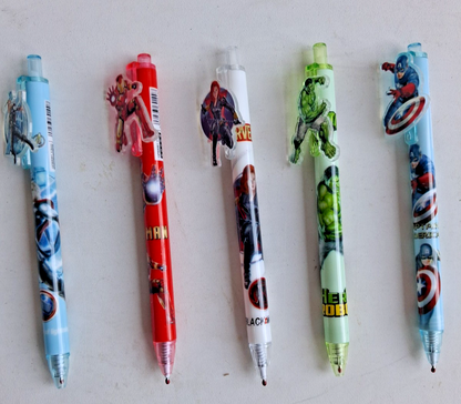 Marvel Avengers Character Gel Pen Set - 5-Piece Superhero Bundle