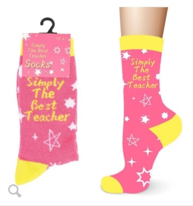 Thank You, Best Teacher Gift Present, Simply The Best Teacher Womens Socks