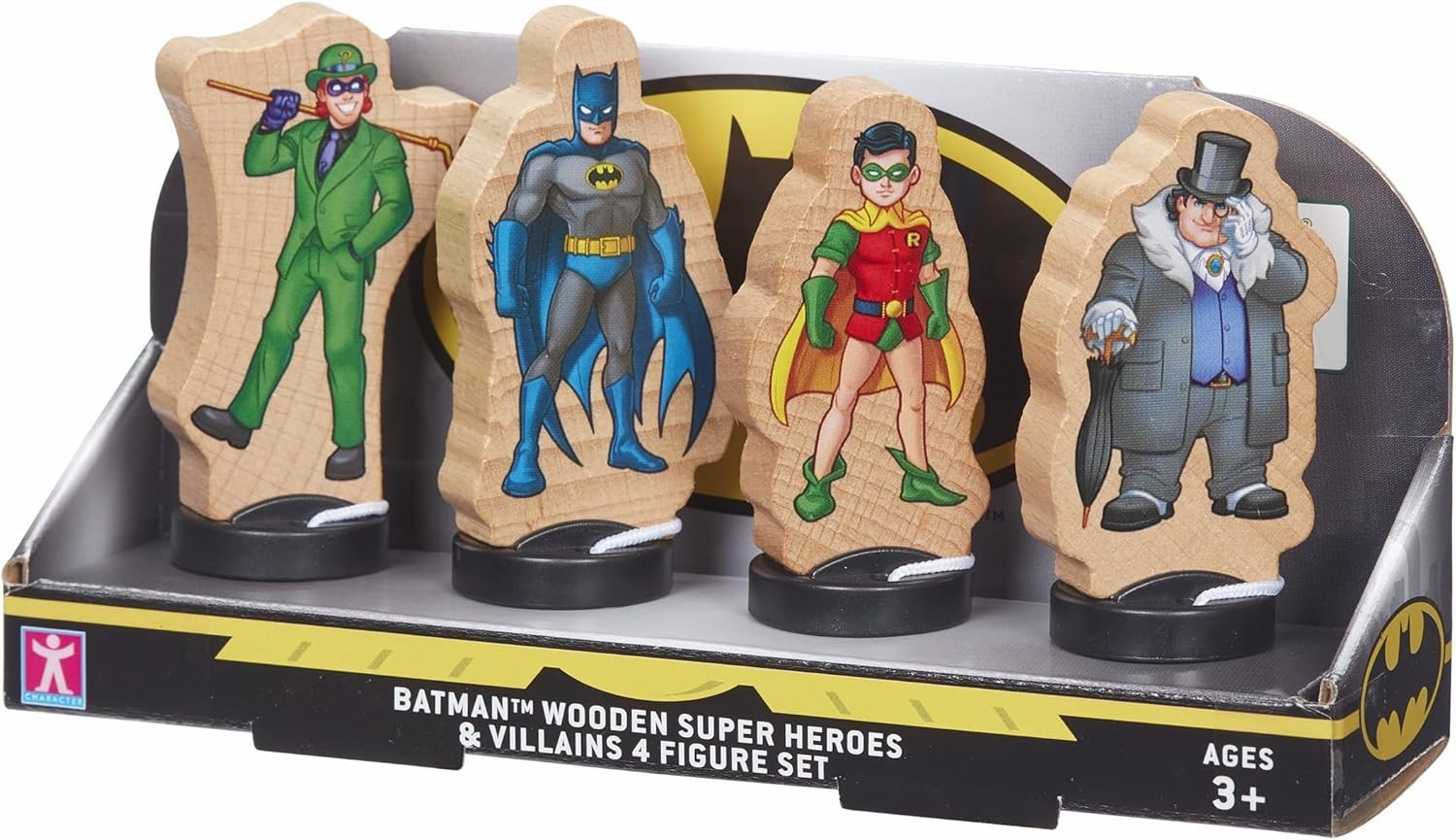  Batman Wooden Superheroes & Villains 4 Figure Set 1 SUPPLIED 