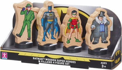  Batman Wooden Superheroes & Villains 4 Figure Set 1 SUPPLIED 