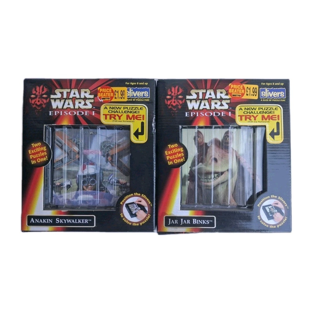 Star Wars Episode I  Puzzles Jar Jar Blinks & Anakin Skywalker - Vintage 1999