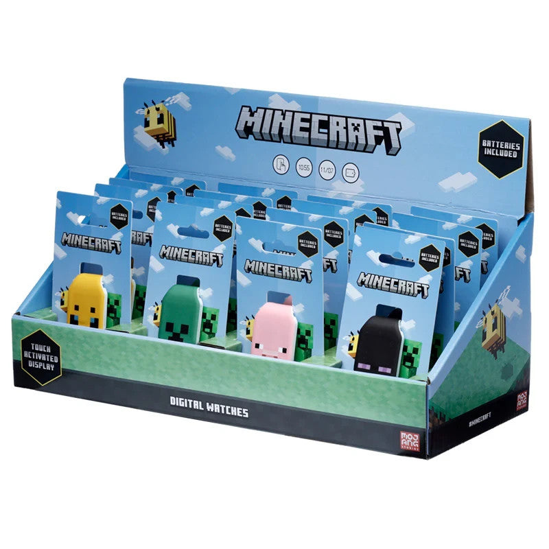 Children's Official Minecraft - Faces Silicone Digital Watch - pink - Pig Face