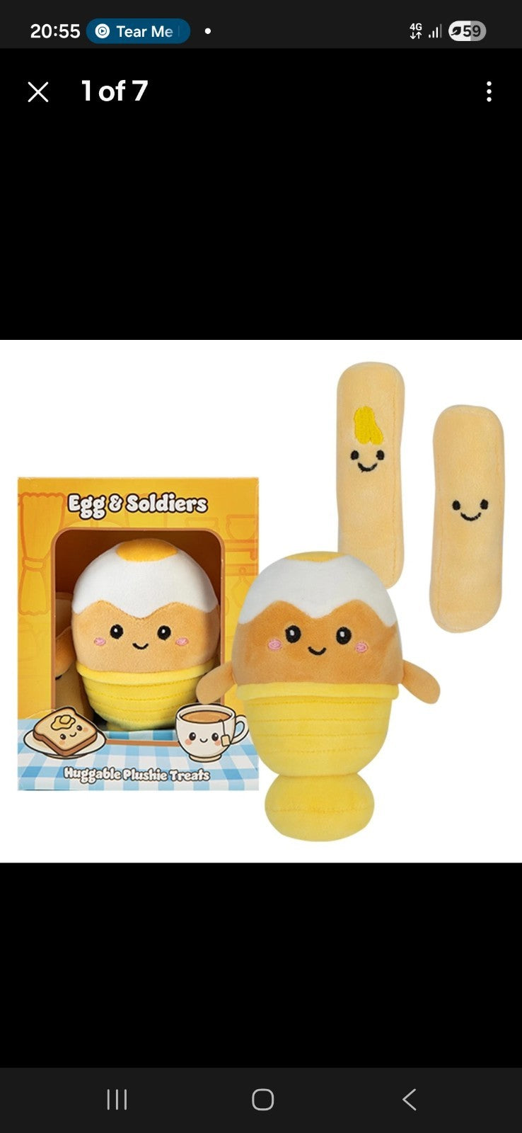 Egg & Soldiers Soft Toy Plush In Gift Box 13CM