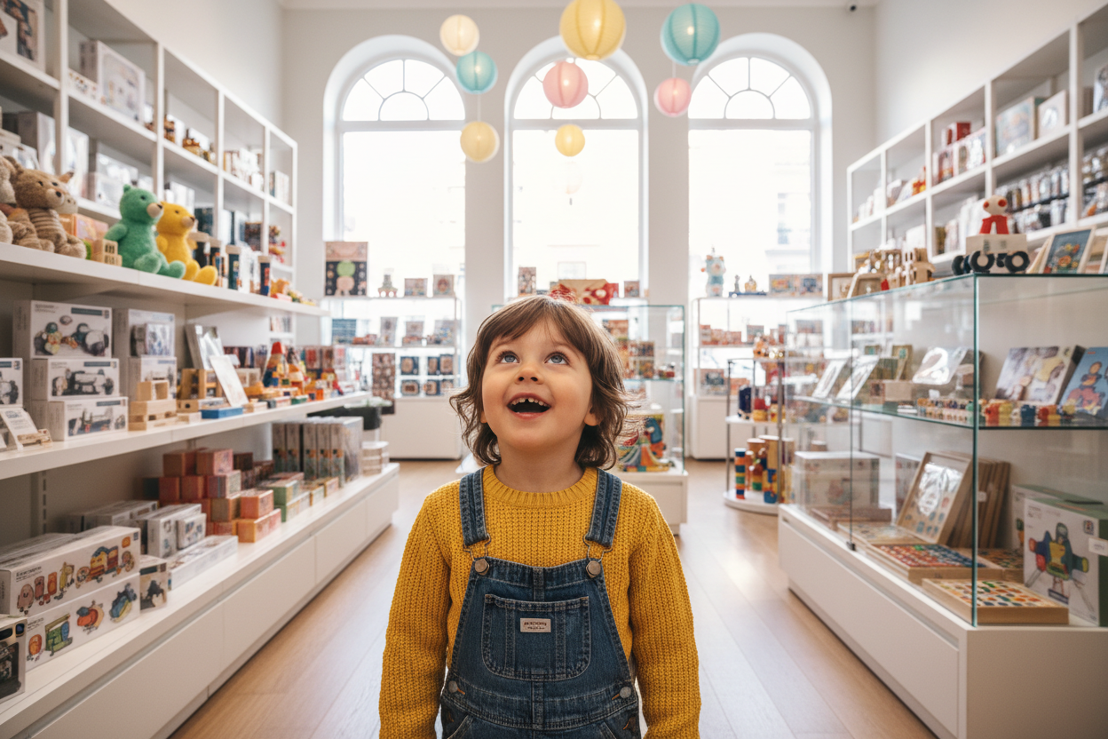 Child Shopping in Toy Store